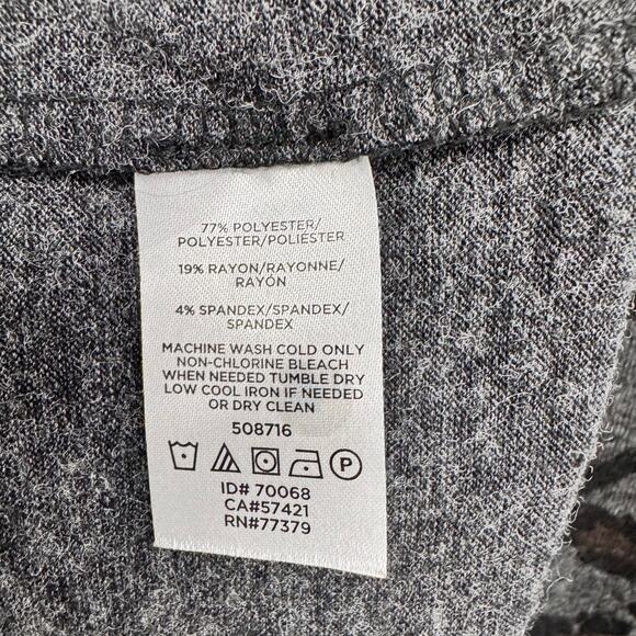 Ann Taylor Long Sleeve Gray Leopard Print Turtleneck Top Womens Small - Picture 5 of 6